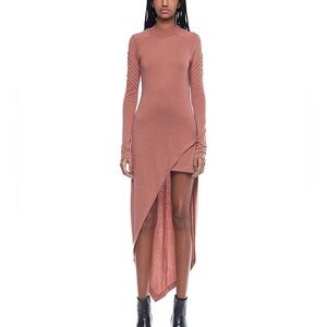 Jonny Cota Womens Asymetrical Mini Moto Dress Mauve Blush Size XXL
